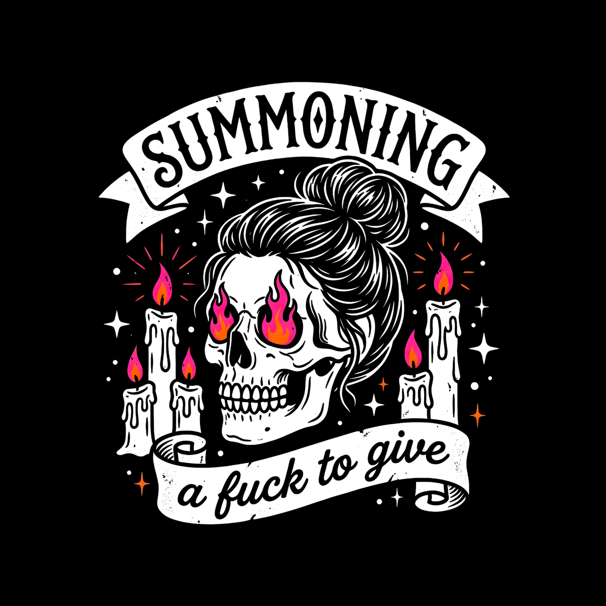 Summoning A Fuck To Give T-Shirt| Roses Skull | Women’s product image 2