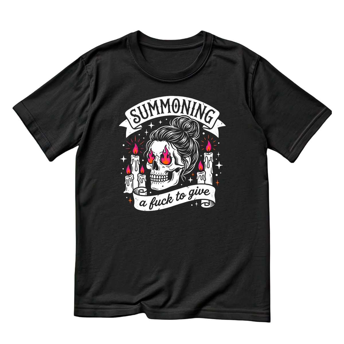 Summoning A Fuck To Give T-Shirt| Roses Skull | Women’s product image 1