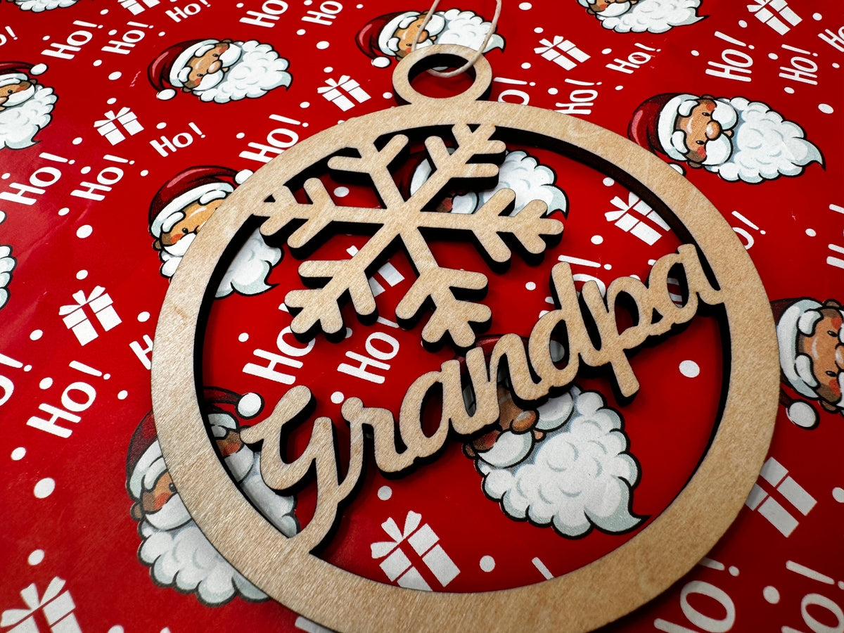 Handmade Peronalize Wood Christmas Ornament Grandpa