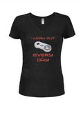 I Workout Every Day Juniors V Neck T-Shirt product image 1