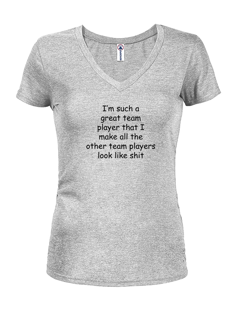 I'm such a great team player Juniors V Neck T-Shirt product image 3