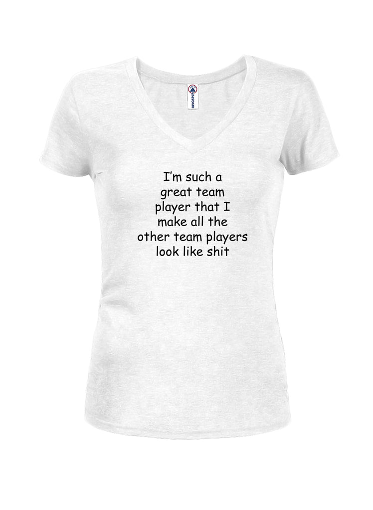 I'm such a great team player Juniors V Neck T-Shirt product image 2