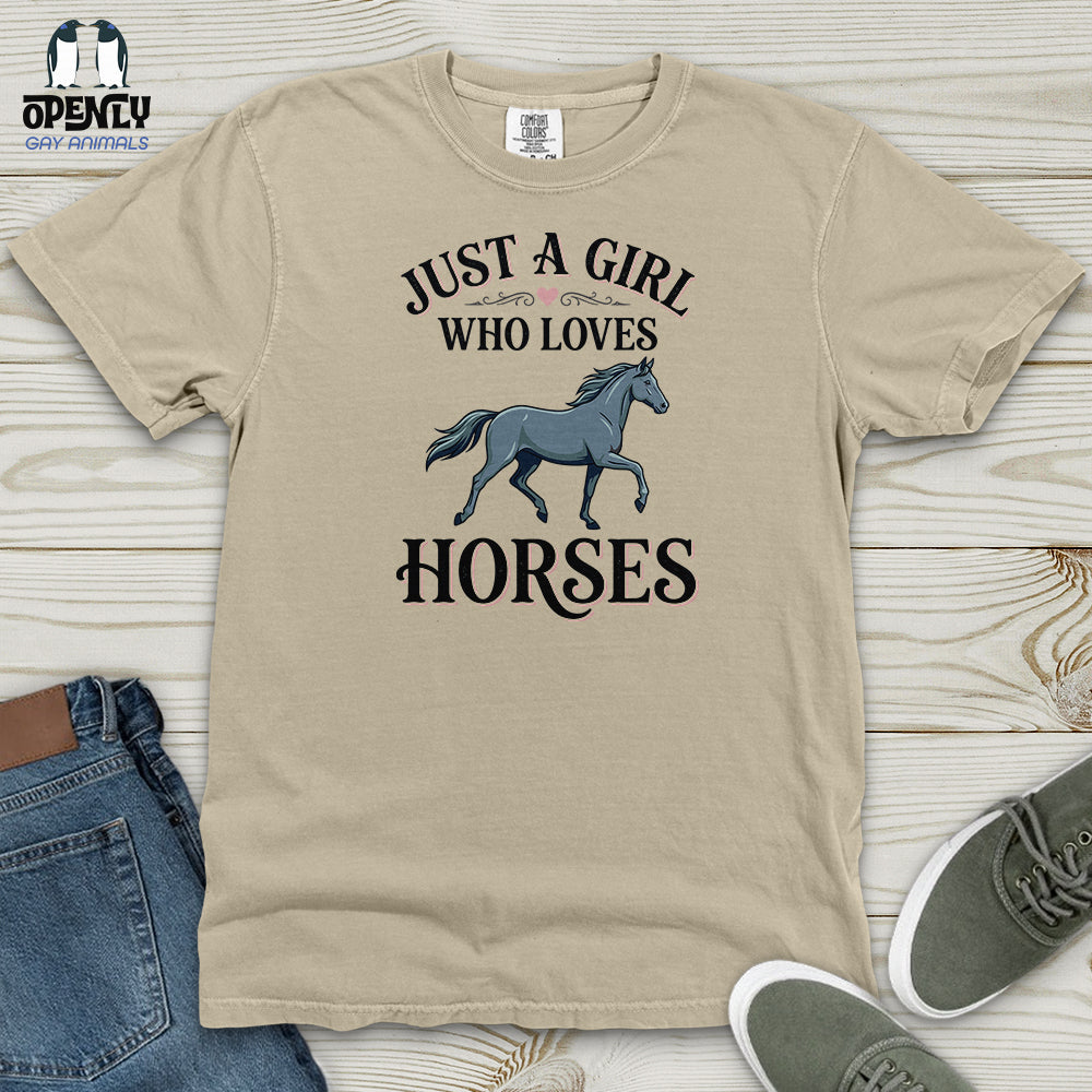 Just A Girl Who Loves Horses Heavy Cotton Comfort Colors Tee product image 6