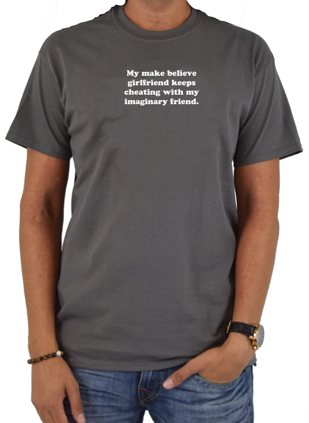 My make believe girlfriend keeps cheating T-Shirt product image 4