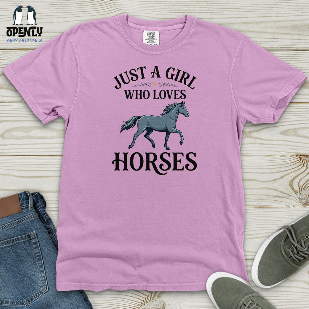 Just A Girl Who Loves Horses Heavy Cotton Comfort Colors Tee product image 7