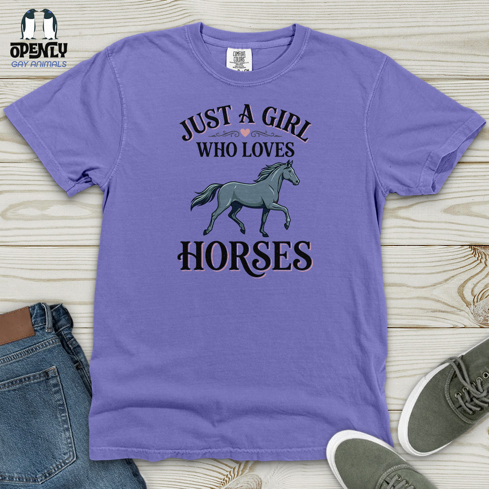 Just A Girl Who Loves Horses Heavy Cotton Comfort Colors Tee product image 8