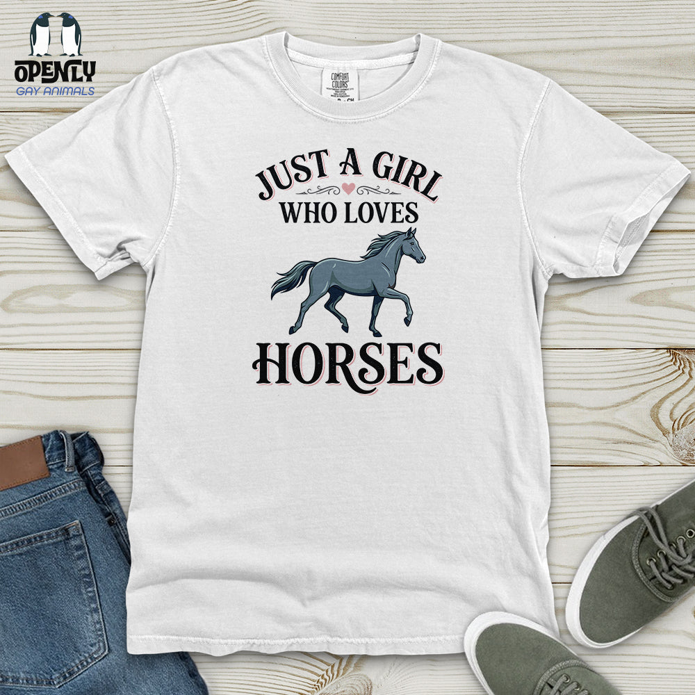 Just A Girl Who Loves Horses Heavy Cotton Comfort Colors Tee product image 3
