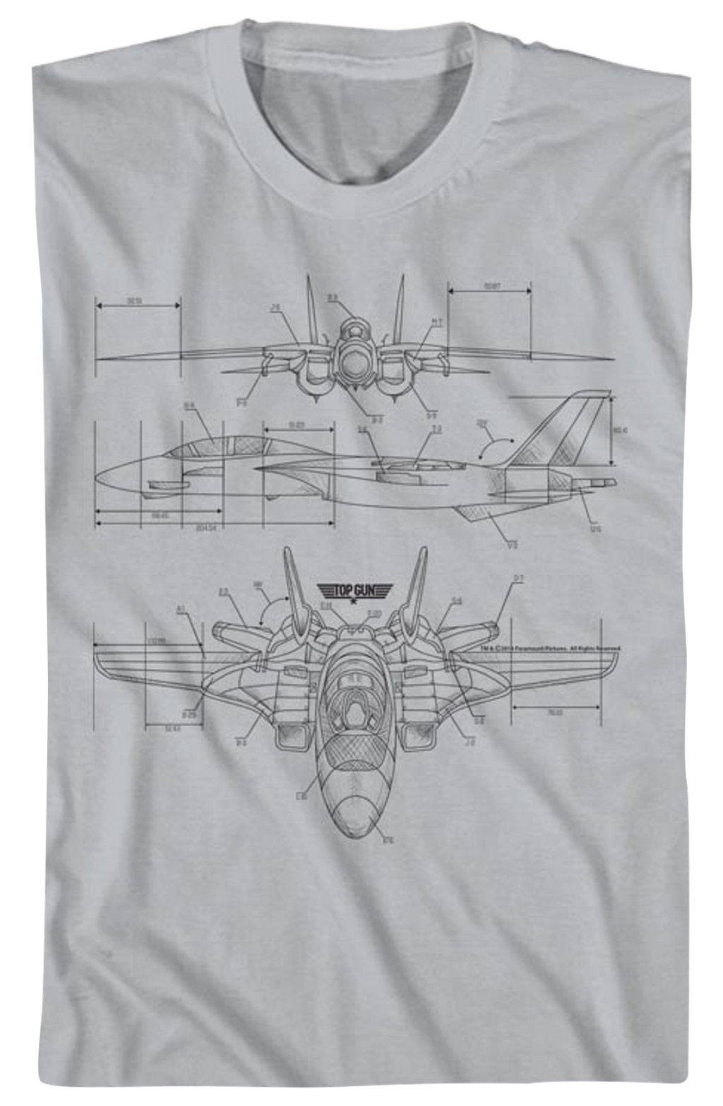 Aircraft Diagram Top Gun T-Shirt product image 2