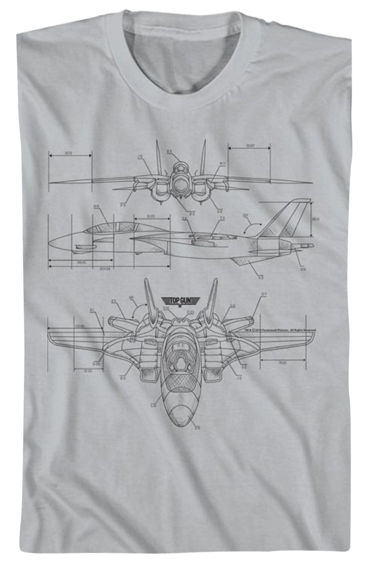 Aircraft Diagram Top Gun T-Shirt product image 2