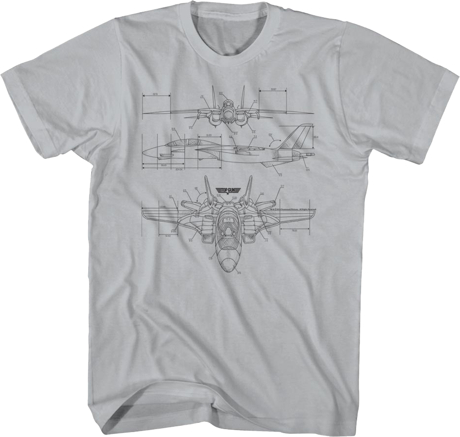 Aircraft Diagram Top Gun T-Shirt product image 1