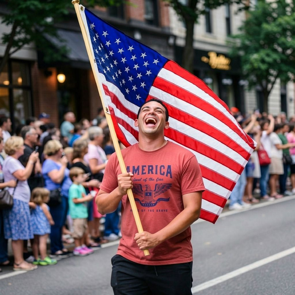 America Land Of The Free Home Of Brave Men's T Shirt product image 2