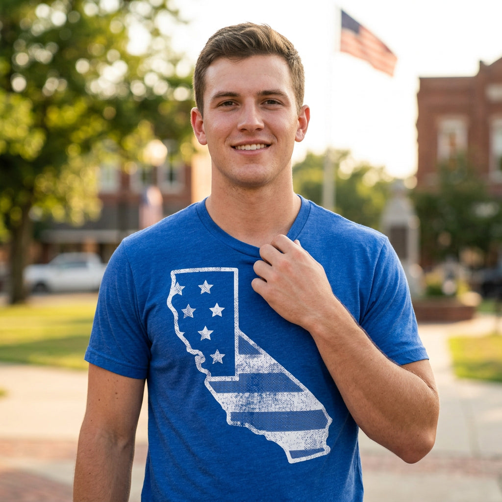 American Flag California Men's T Shirt product image 2