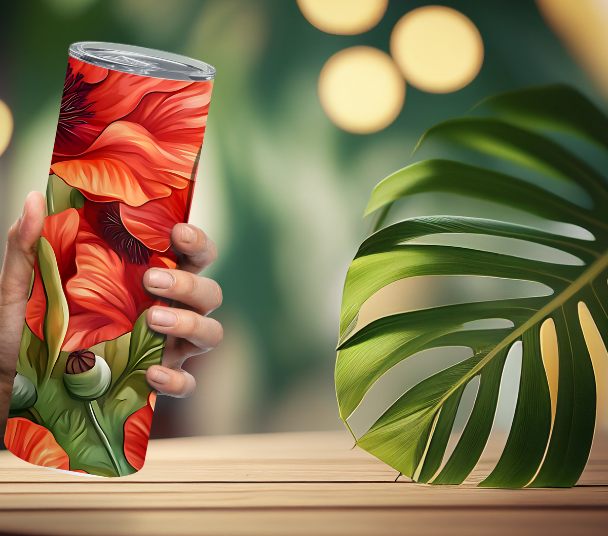 August Floral Poppy Birthday Tumbler