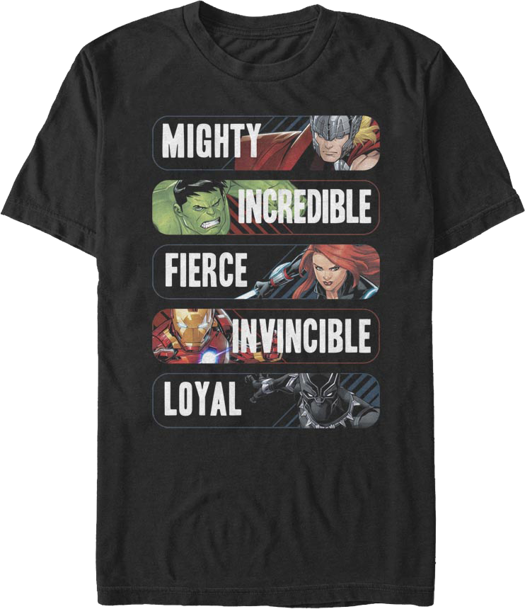 Avenger Adjectives Marvel Comics T-Shirt product image 1