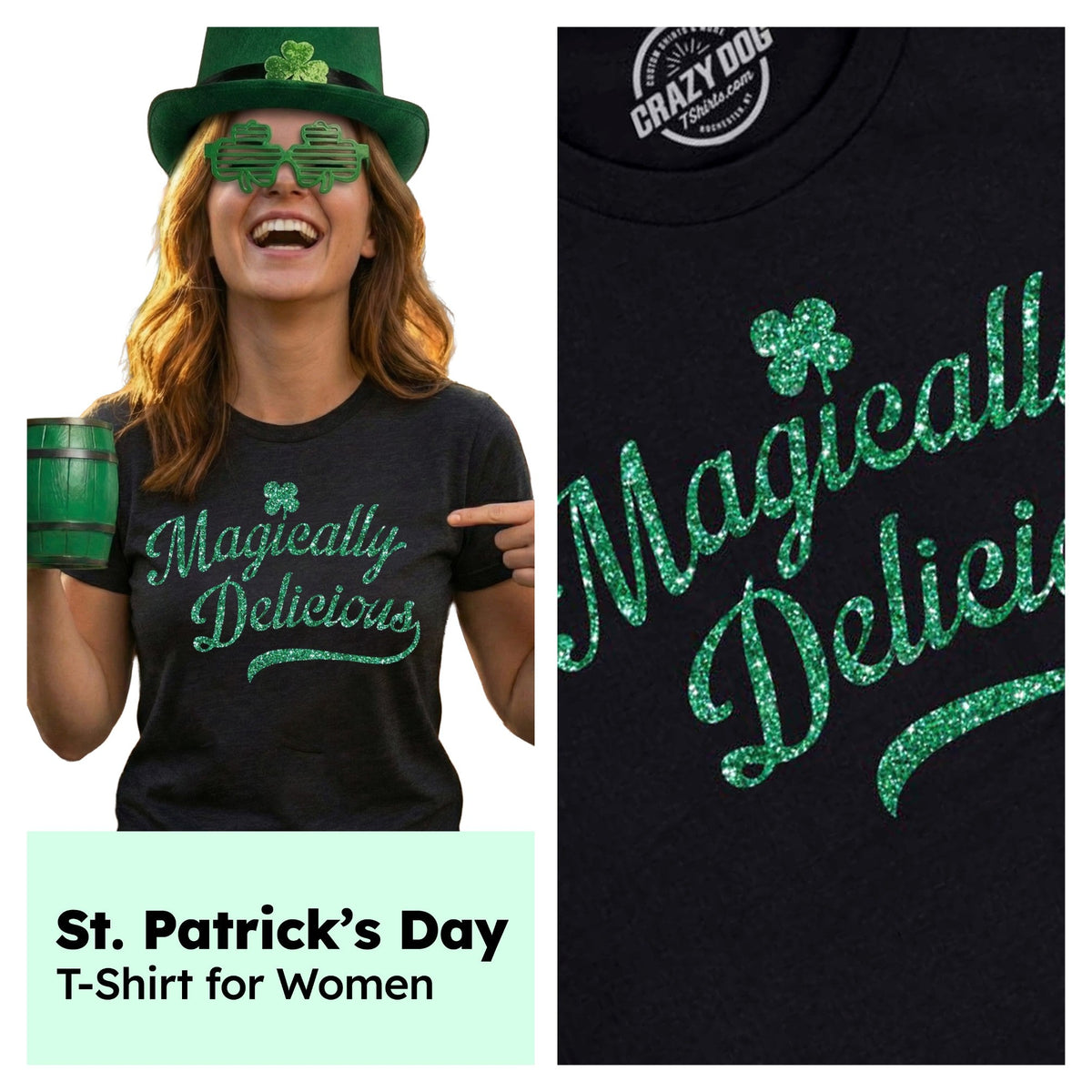 Magically Delicious Black Shirt Glitter Ink Women's T product image 3