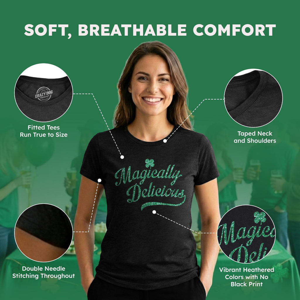 Magically Delicious Black Shirt Glitter Ink Women's T product image 6