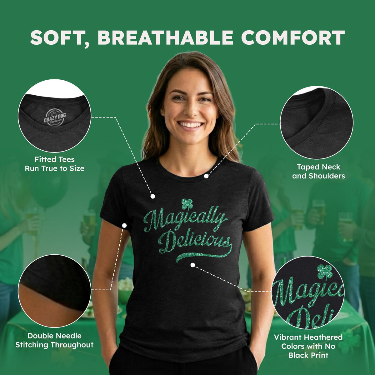 Magically Delicious Black Shirt Glitter Ink Women's T product image 6
