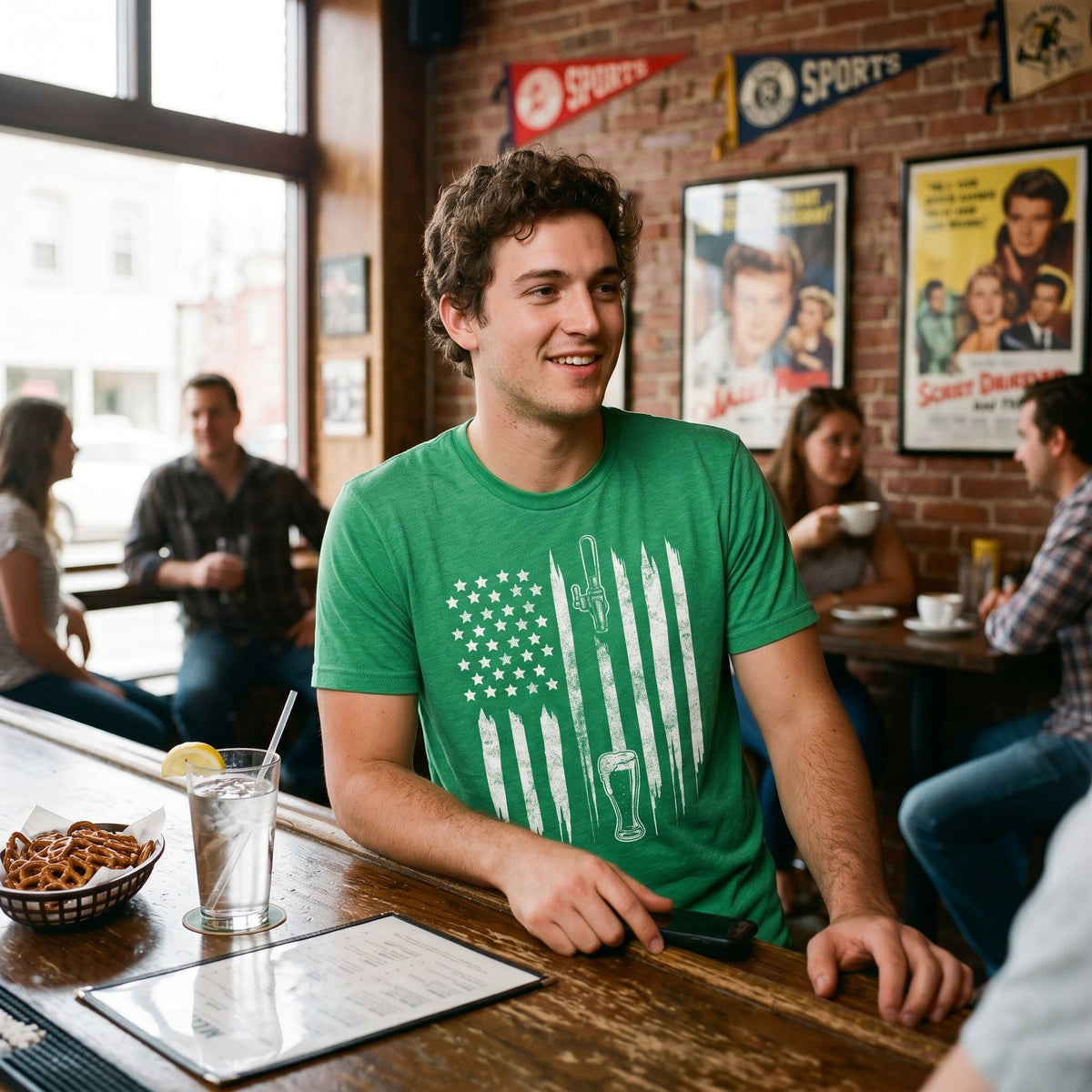 Craft Beer American Flag Men's T Shirt product image 2