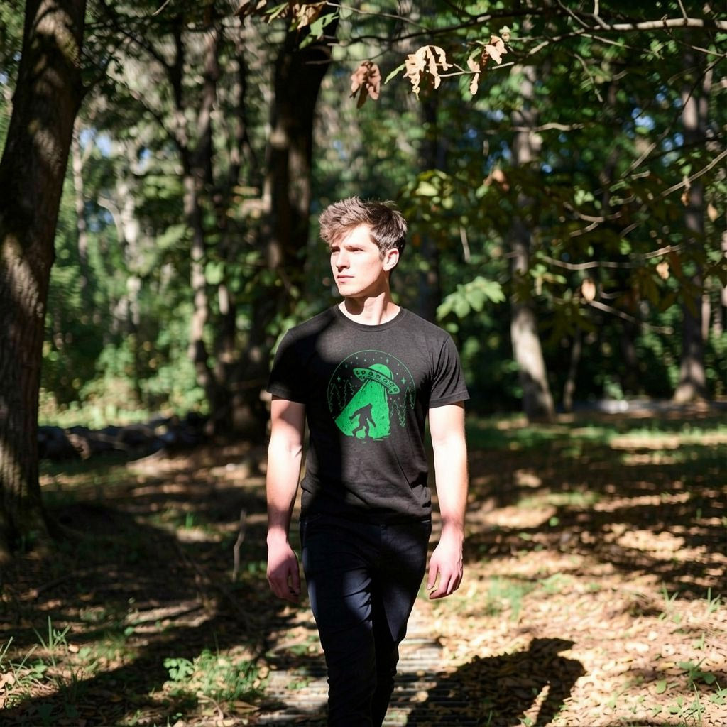 Bigfoot Alien Abduction Men's T Shirt product image 2