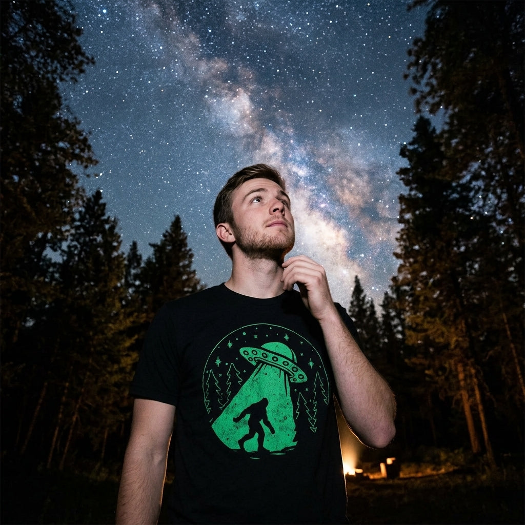 Bigfoot Alien Abduction Men's T Shirt product image 4