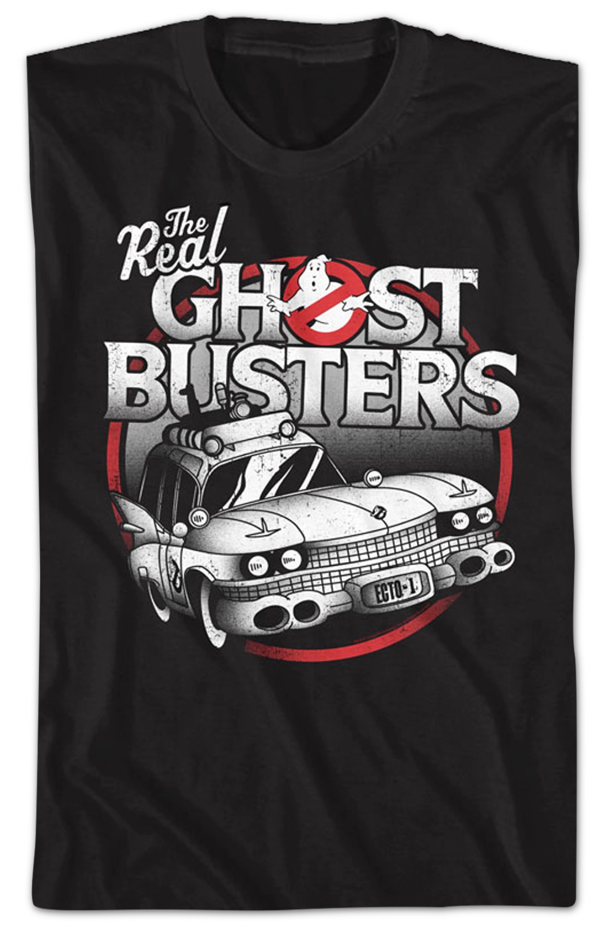 Black and White Ecto-1 Real Ghostbusters T-Shirt product image 2