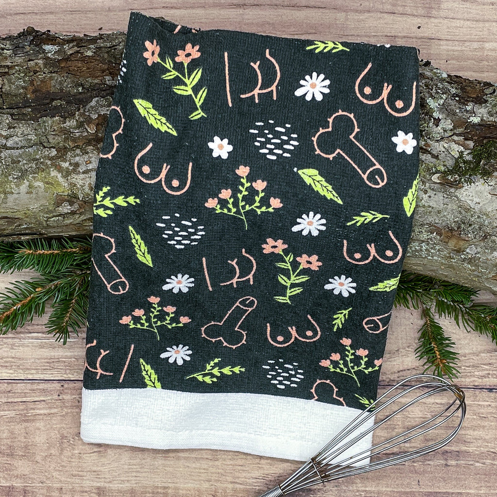 Boobs And Flowers Tea Towels Tea Towel