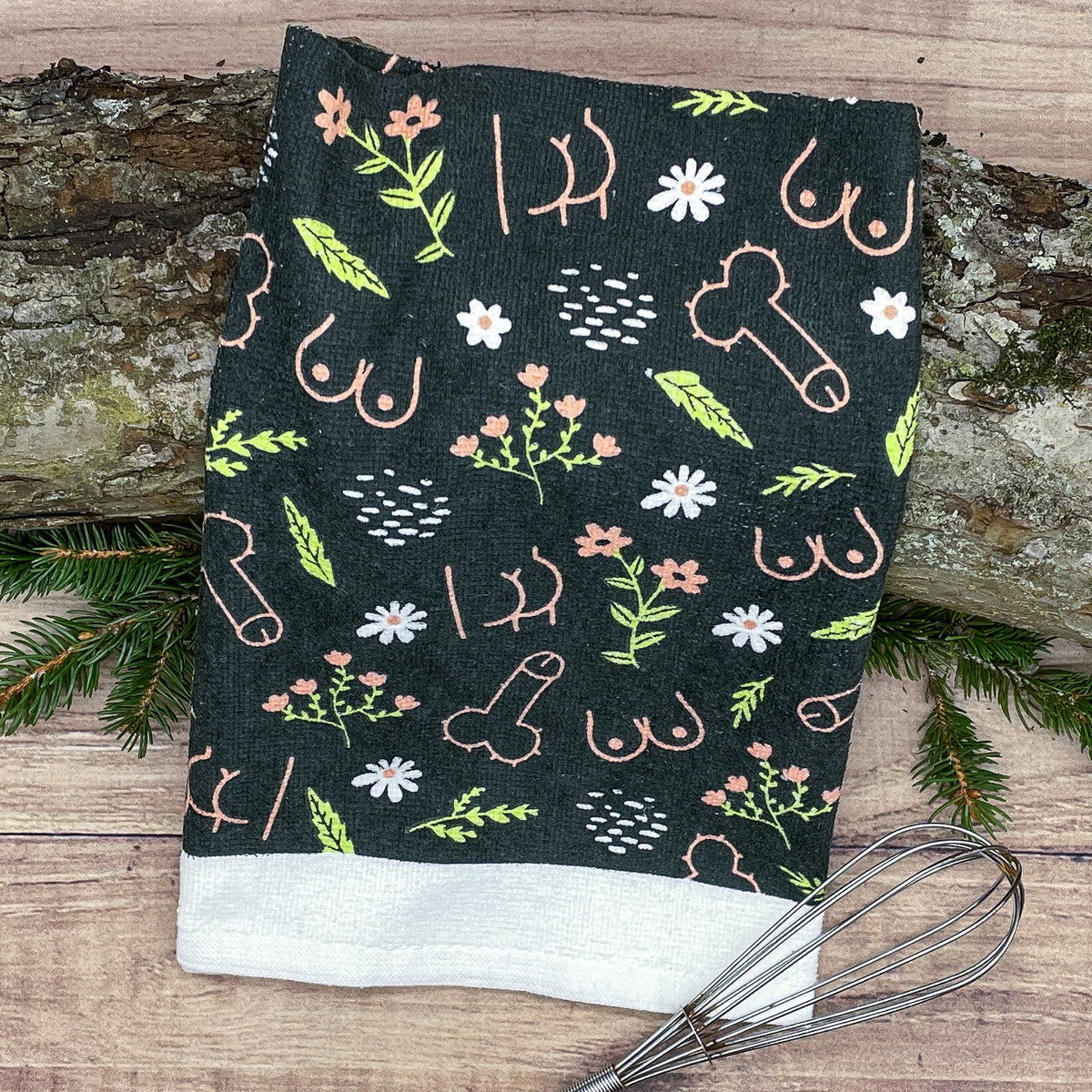 Boobs And Flowers Tea Towels Tea Towel