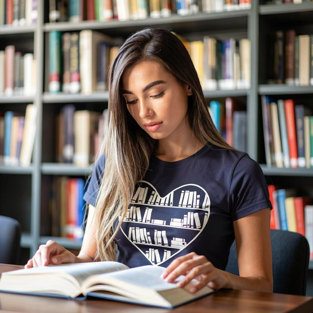 Bookshelf Heart Women's T Shirt product image 2