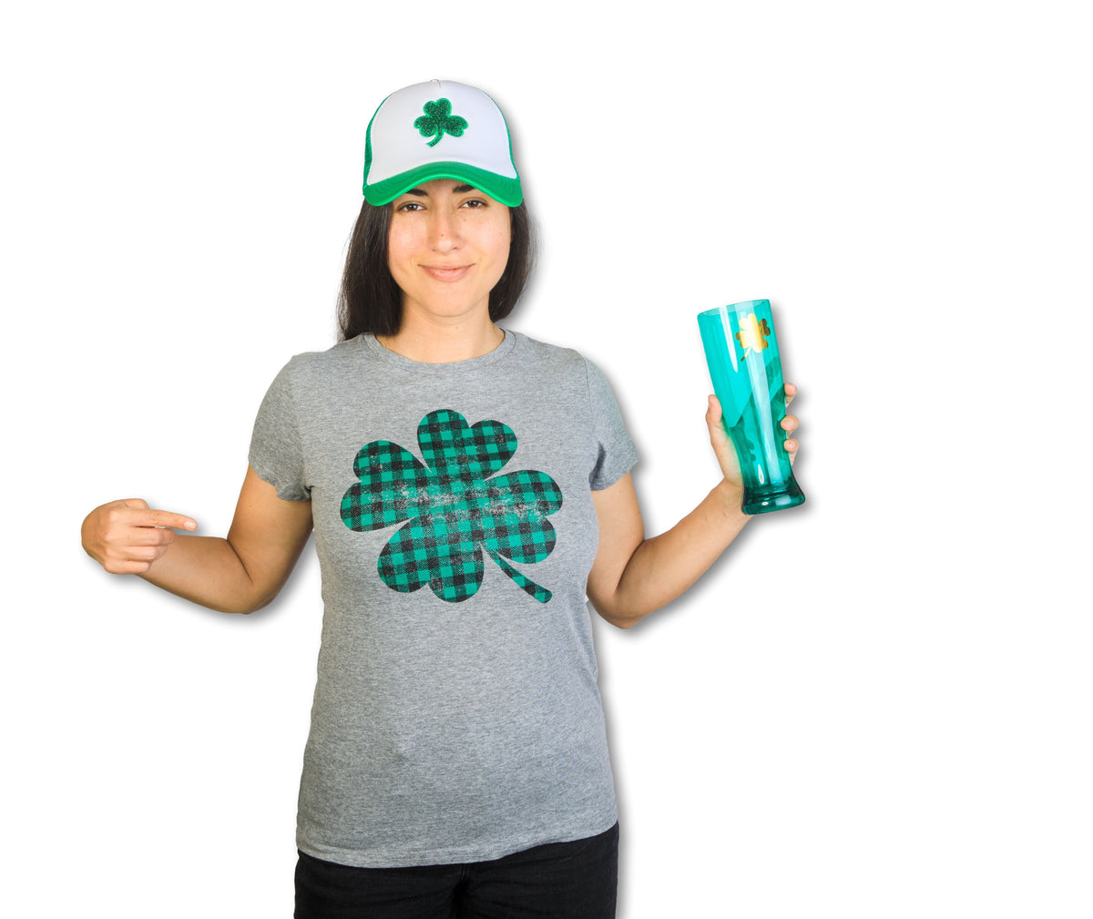 Buffalo Plaid Shamrock Women's T Shirt product image 6