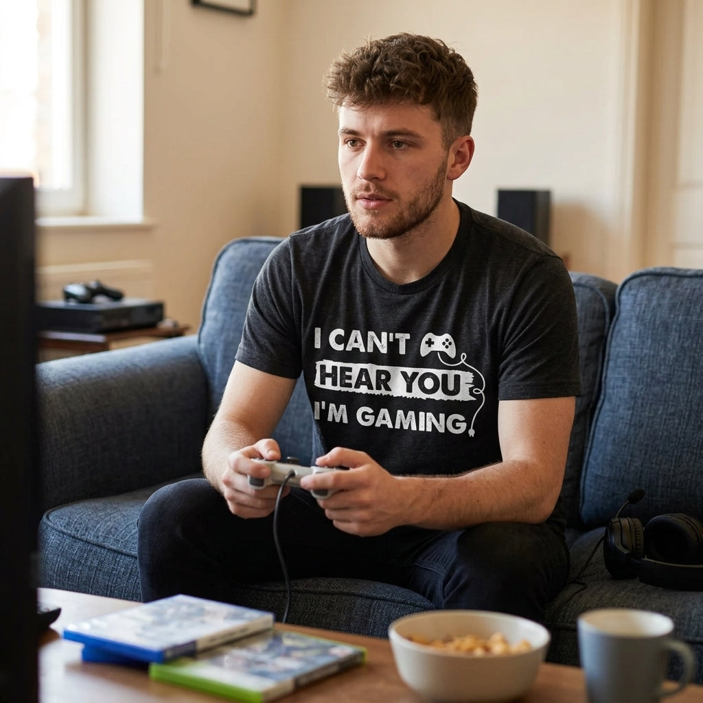 Mens I Cant Hear You Im Gaming T Shirt Funny Video Gamer product image 2