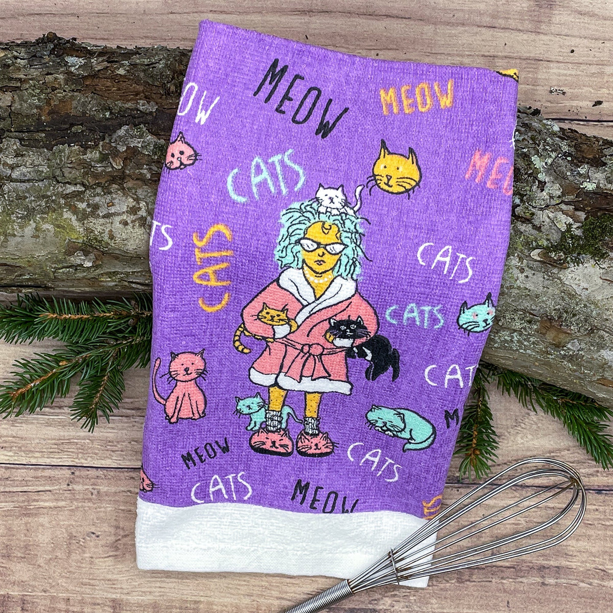 Cat Lady Tea Towel Tea Towel