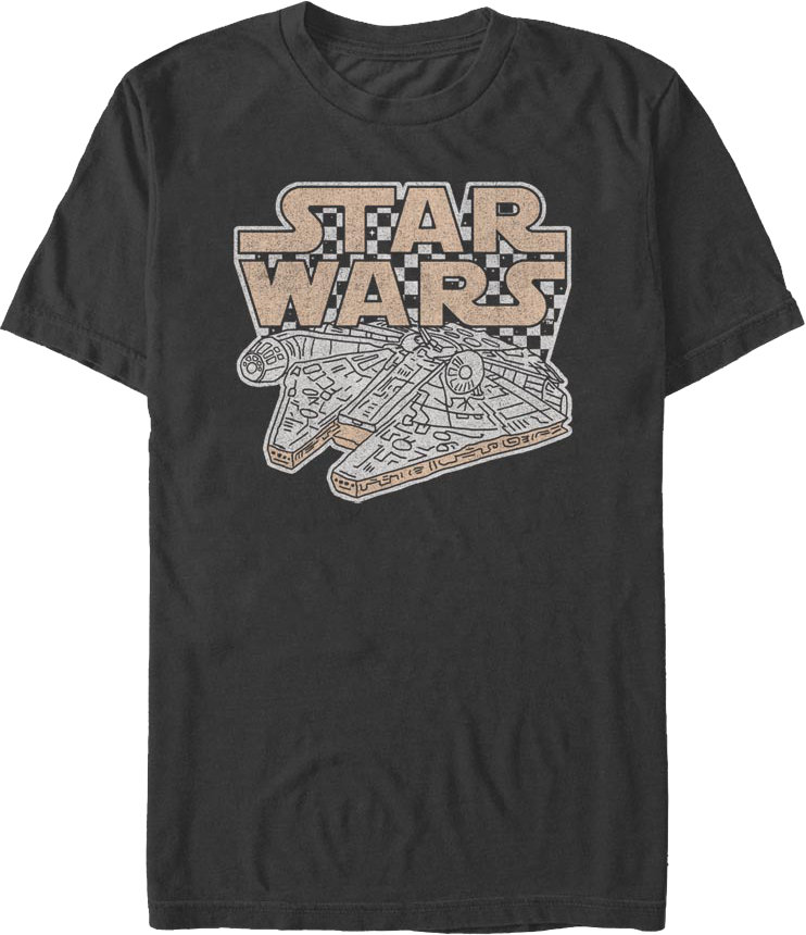 Checkerboard Millennium Falcon Star Wars T-Shirt product image 1