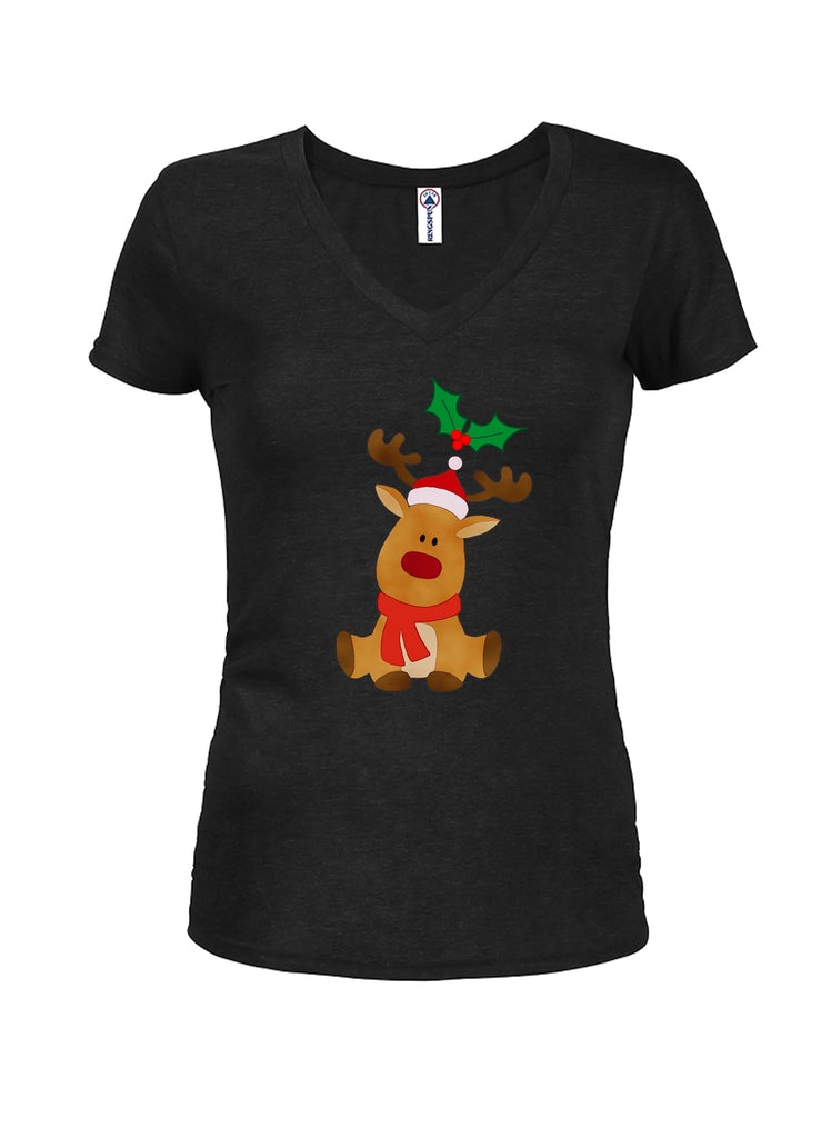 Christmas Reindeer Juniors V Neck T-Shirt product image 1