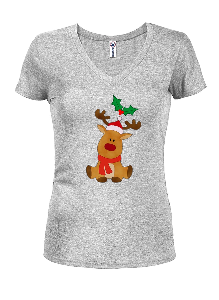 Christmas Reindeer Juniors V Neck T-Shirt product image 3