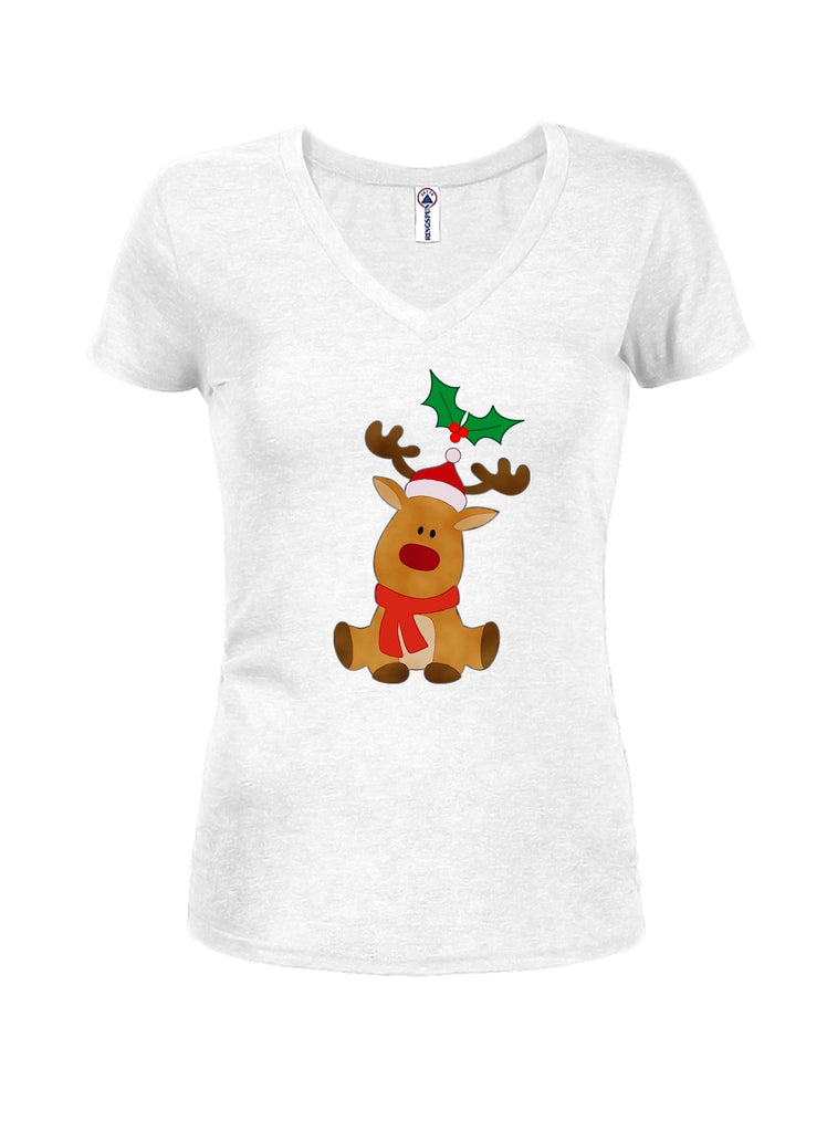 Christmas Reindeer Juniors V Neck T-Shirt product image 2