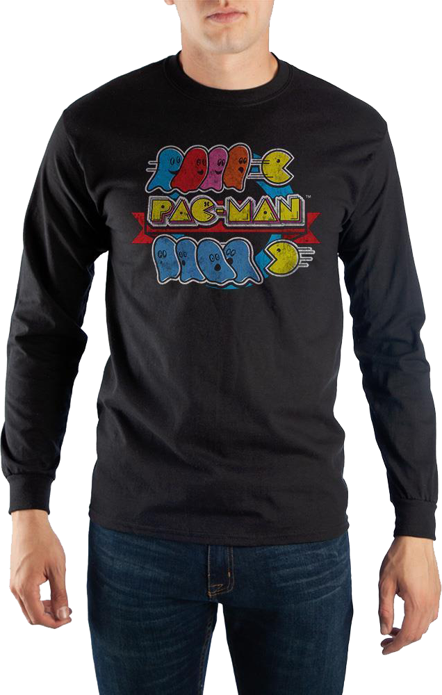Distressed Pac-Man Long Sleeve Shirt product image 1