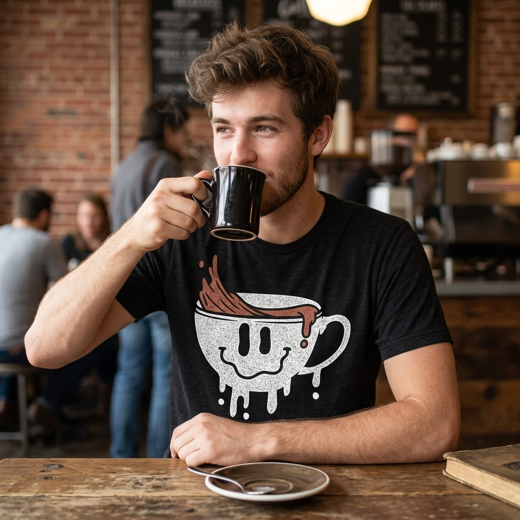 Dripping Coffee Smile Men's T Shirt product image 2