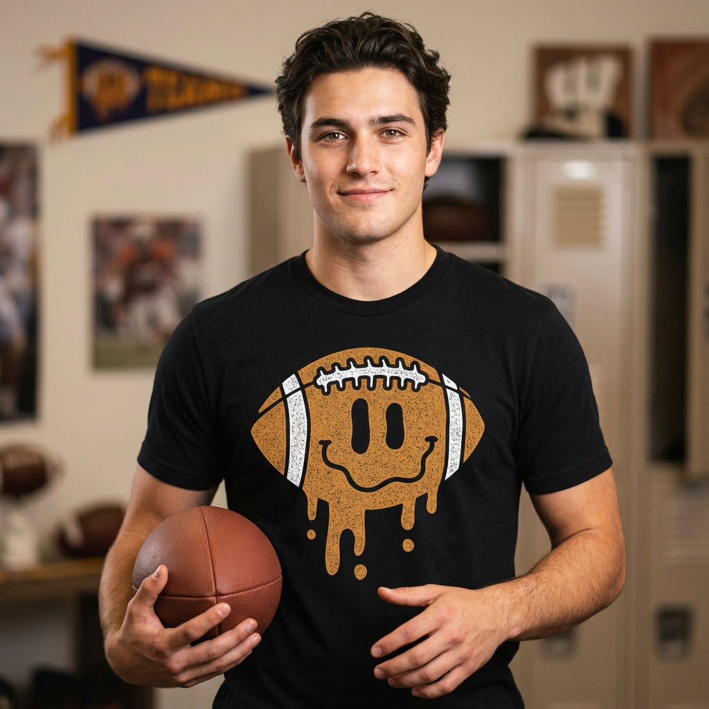 Dripping Football Smile Men's T Shirt product image 2