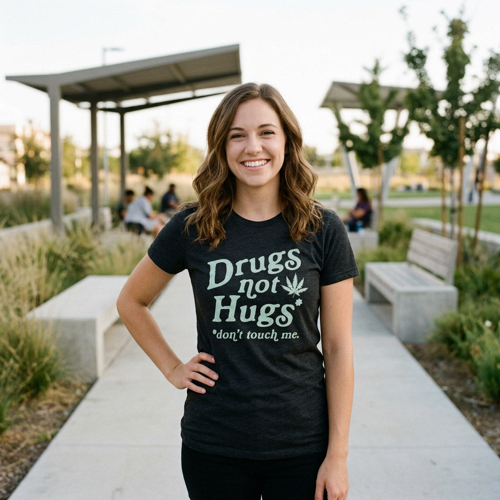 Drugs Not Hugs Coronavirus Women's T Shirt product image 2