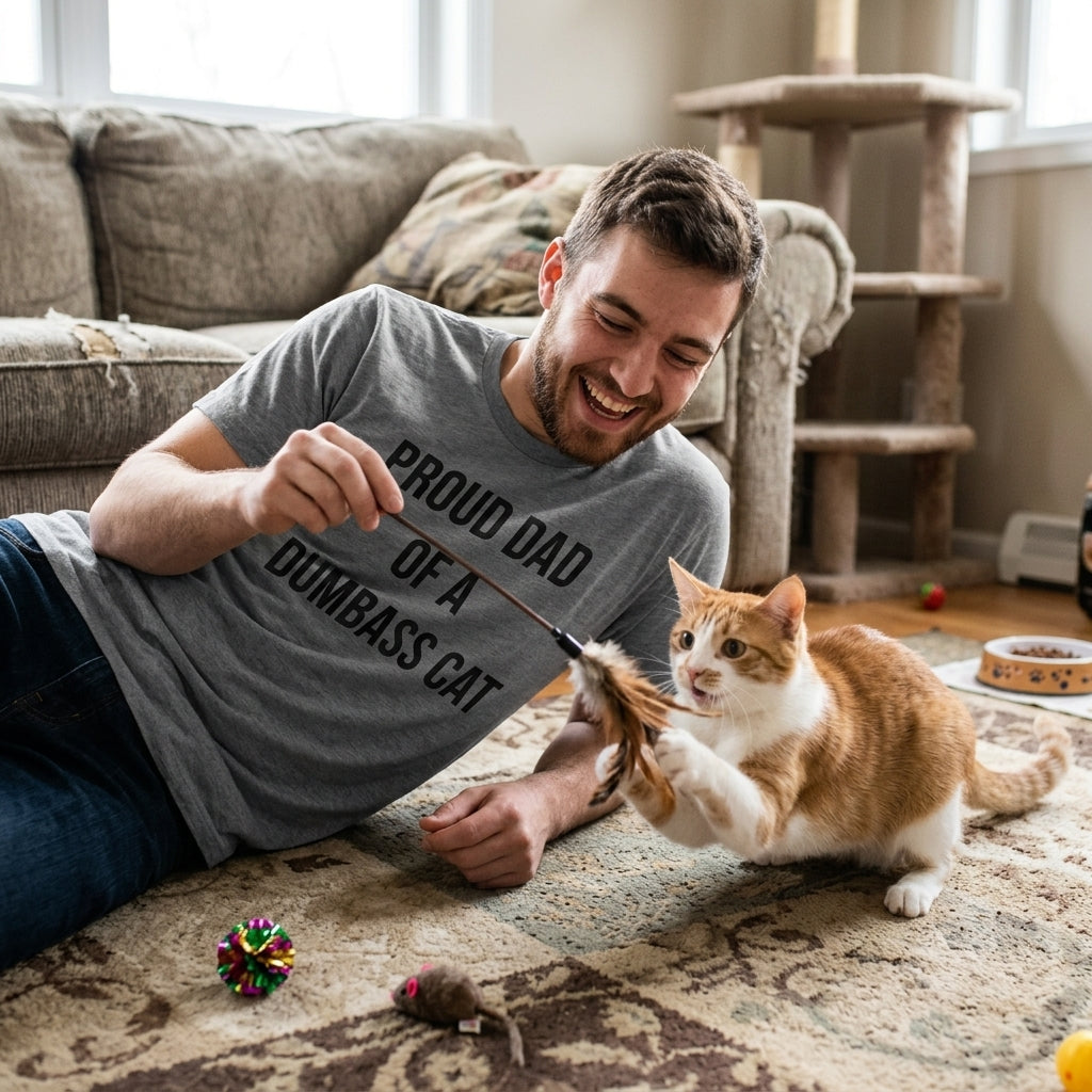 Proud Dad Of A Dumbass Cat Men's T Shirt product image 2