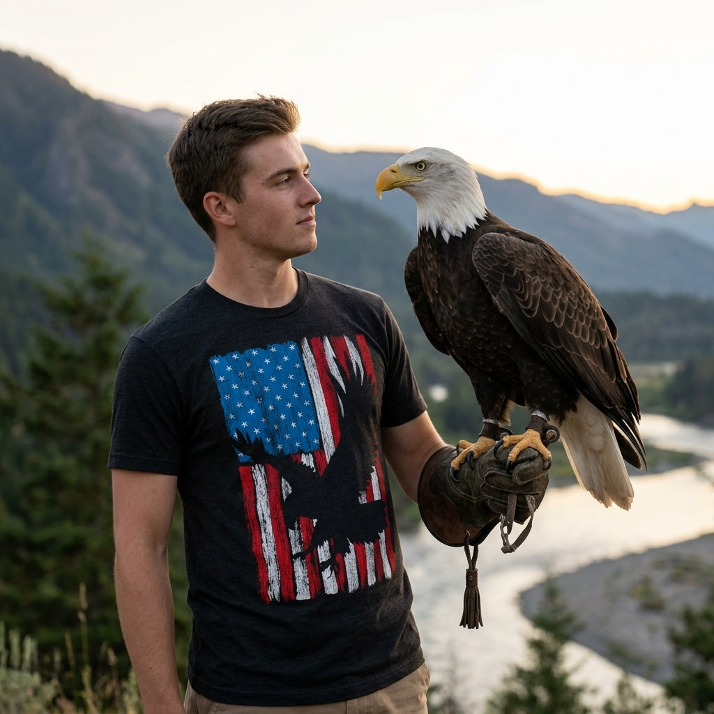 Eagle In Flag Men's T Shirt product image 5