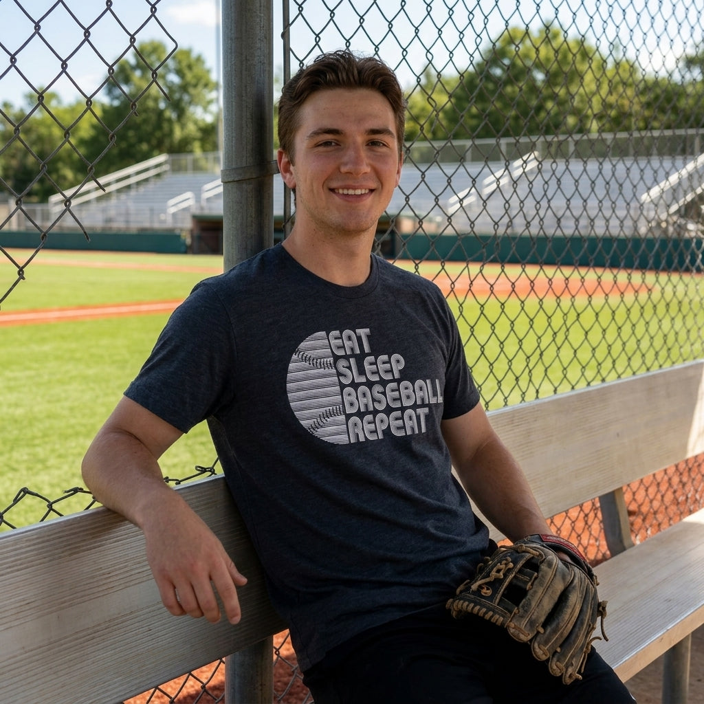 Eat Sleep Baseball Repeat Men's T Shirt product image 2