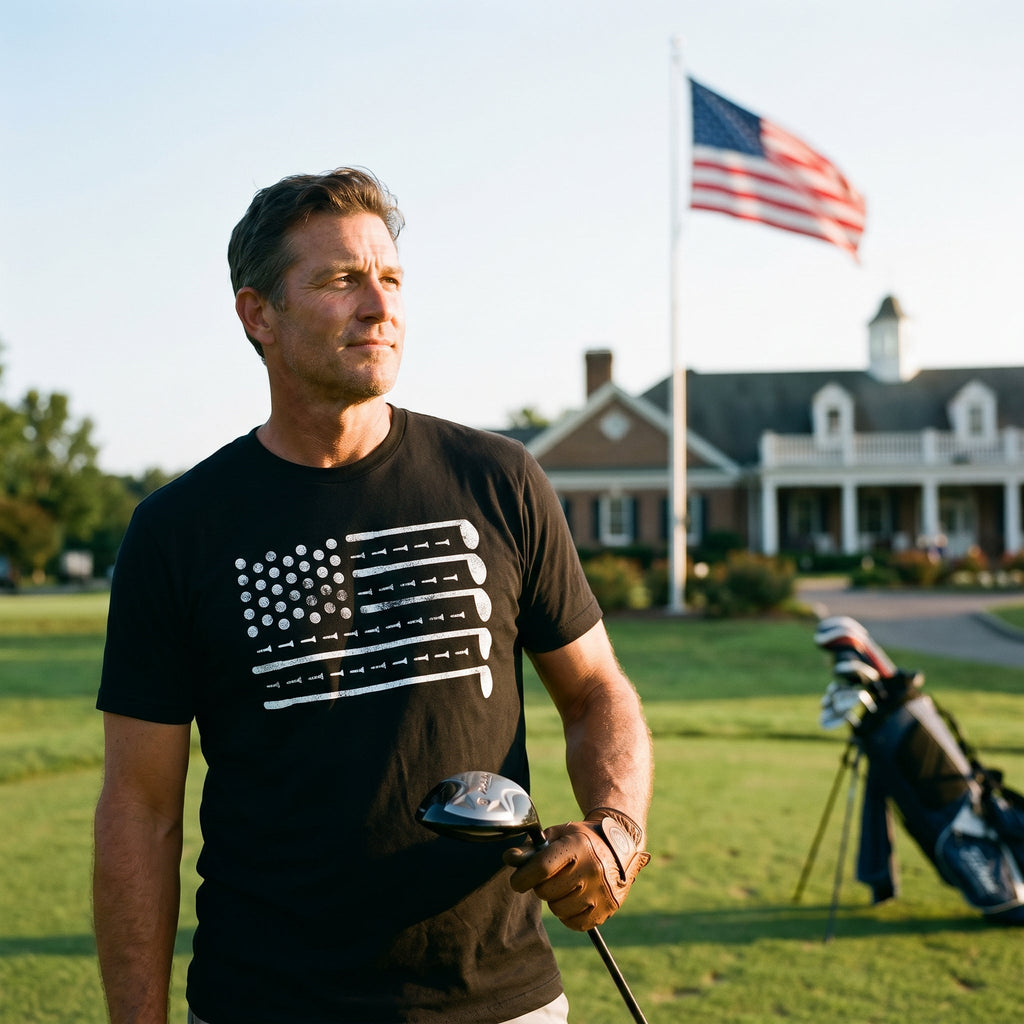Golf American Flag Men's T Shirt product image 4