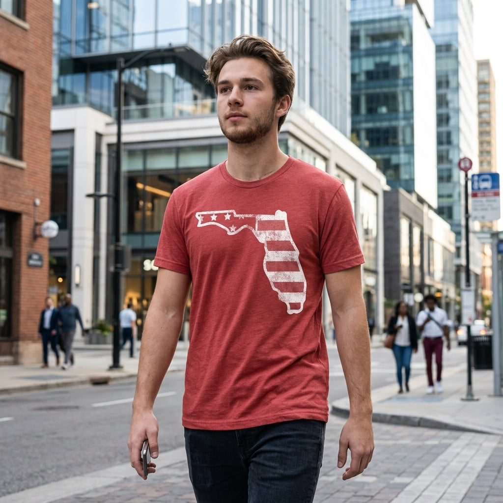 American Flag Florida Men's T Shirt product image 4