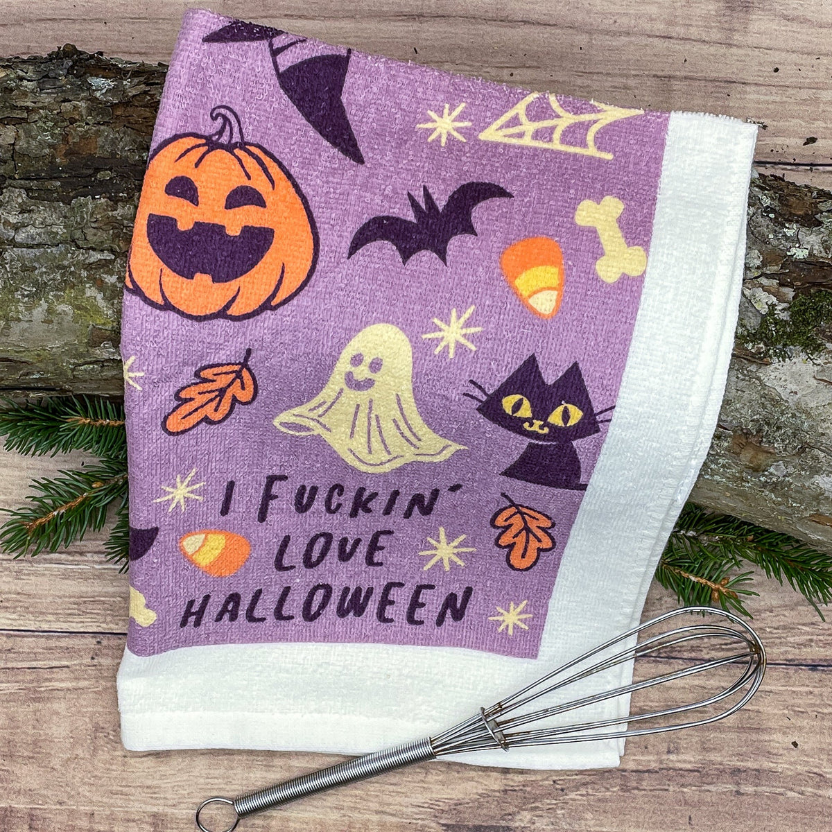 I Fuckin Love Halloween Tea Towel Tea Towel