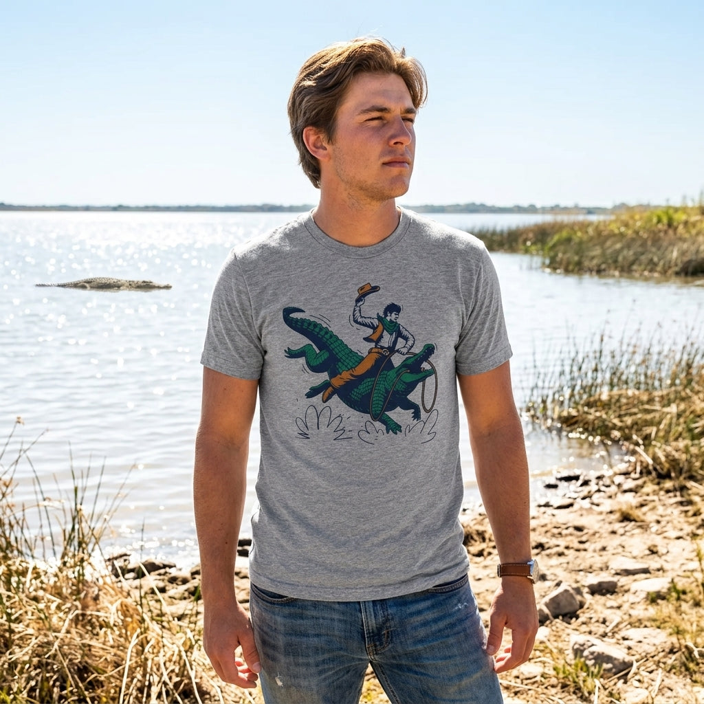 Cowboy Gator Ride Men's T Shirt product image 2