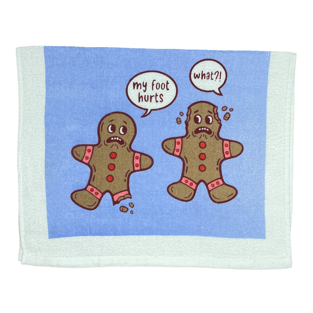 Gingerbread Foot Hurts Tea Towel Tea Towel