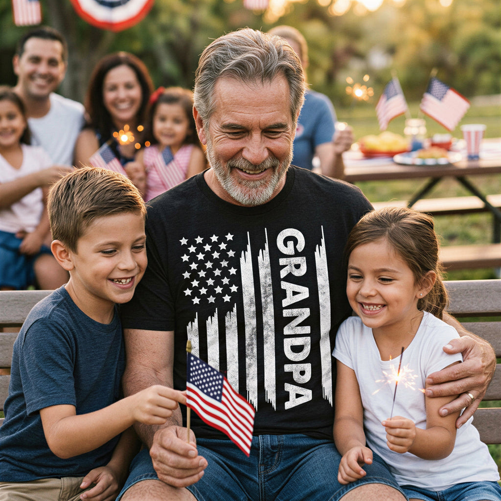 American Flag Grandpa Men's T Shirt product image 2