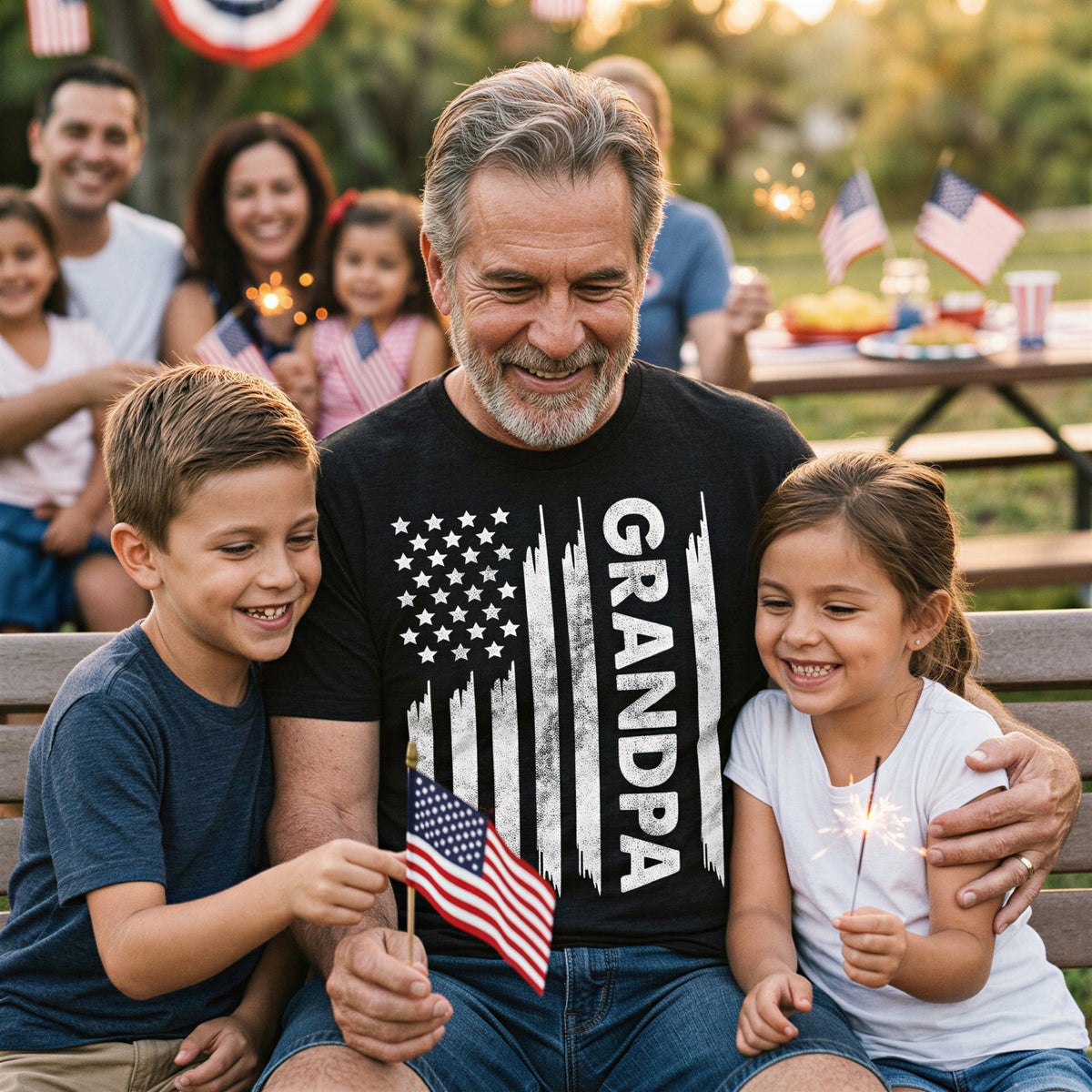 American Flag Grandpa Men's T Shirt product image 2