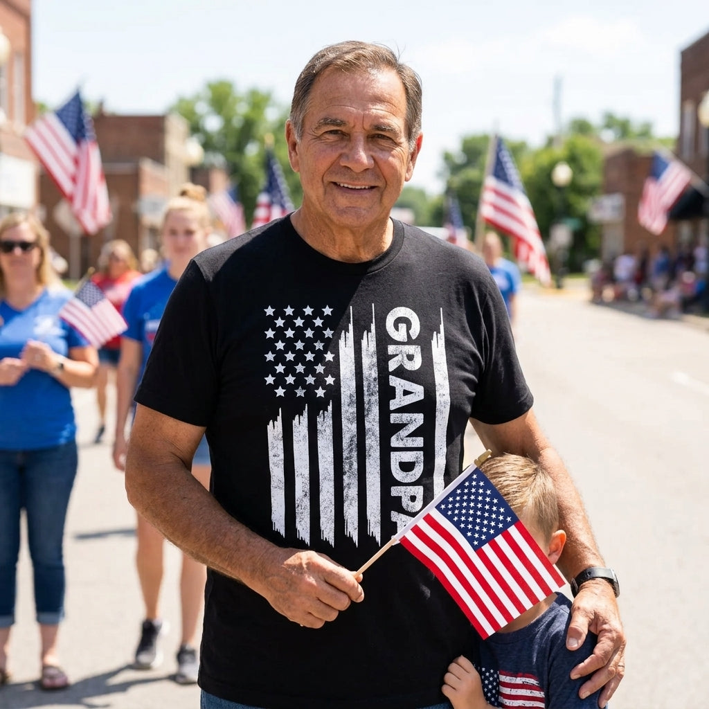 American Flag Grandpa Men's T Shirt product image 4